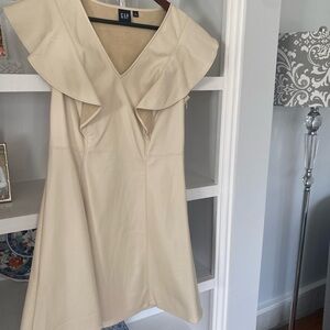 GAP BeigeDress with Ruffle Neckline